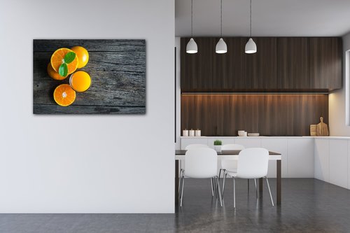 Obraz Pomaranče na šedom pozadí - 90 x 60 cm