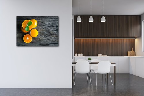 Obraz Pomaranče na šedom pozadí - 70 x 50 cm