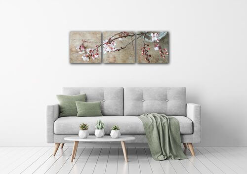 Obraz Ružové kvety vo váze - 90 x 30 cm (3 dielny)