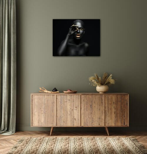 Obraz Portrét ženy zlaté detaily - 90 x 70 cm