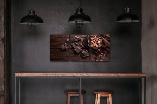 Obraz Zátišie s čokoládou - 150 x 70 cm (3 dielny)