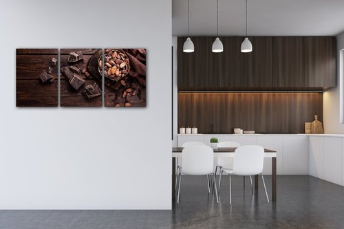 Obraz Zátišie s čokoládou - 150 x 70 cm (3 dielny)