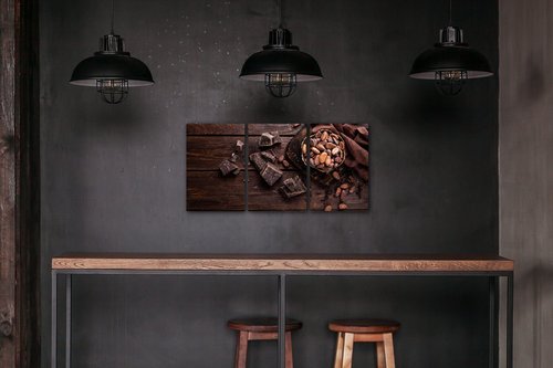 Obraz Zátišie s čokoládou - 120 x 60 cm (3 dielný)