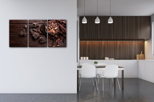 Obraz Zátišie s čokoládou - 120 x 60 cm (3 dielný)