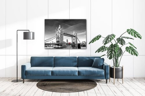 Obraz Tower Bridge čiernobielý - 70 x 50 cm