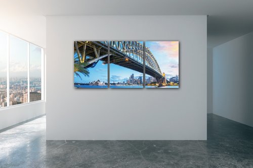 Obraz Osvietený most - 150 x 70 cm (3 dielny)