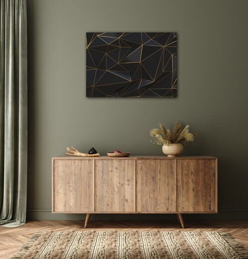Obraz Abstraktné zlaté trojuholníky - 70 x 50 cm