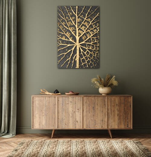 Obraz Zlatá štruktúra listu - 40 x 60 cm