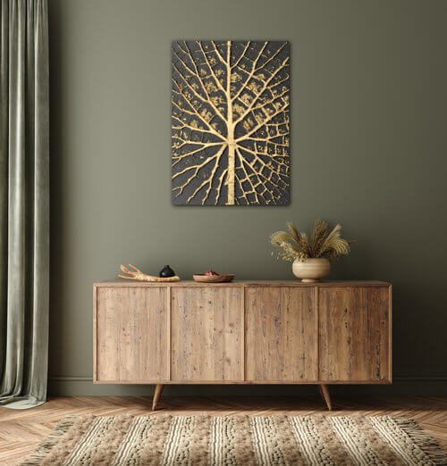 Obraz Zlatá štruktúra listu - 50 x 70 cm