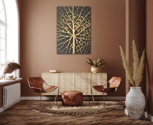 Obraz Zlatá štruktúra listu - 50 x 70 cm