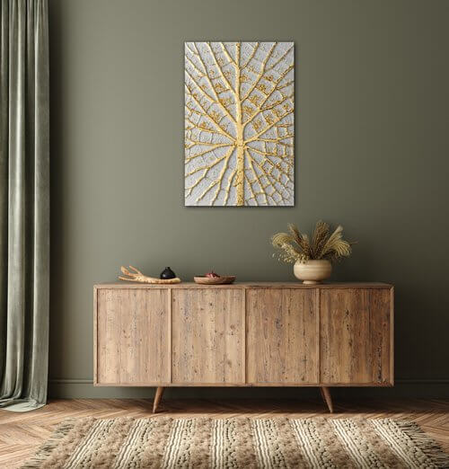 Obraz Zlatý list na bielom pozadí - 40 x 60 cm