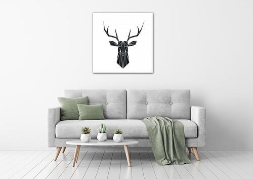 Obraz Abstraktné jeleň na bielom pozadí - 90 x 90 cm