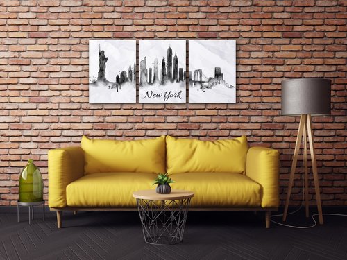 Obraz New York panorama - 90 x 40 cm (3 dielný)