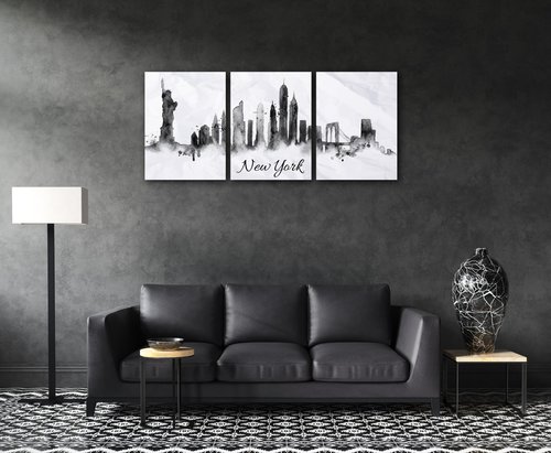 Obraz New York panorama - 90 x 40 cm (3 dielný)