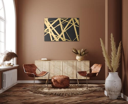 Obraz Abstraktný zlato šedý - 90 x 60 cm