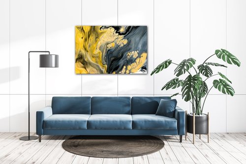 Obraz Abstraktný žlto sivý - 60 x 40 cm