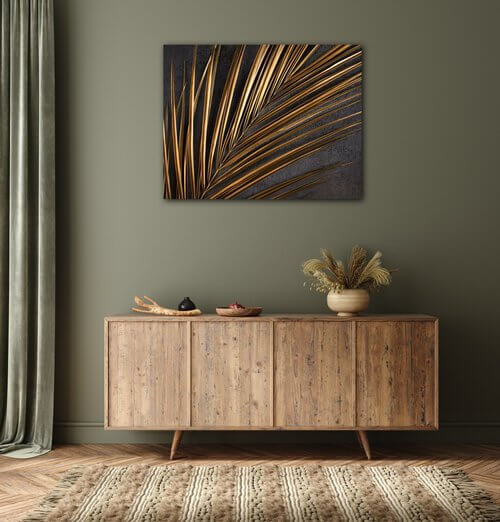 Obraz Zlatý detail palma - 90 x 70 cm