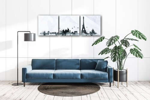 Obraz Paríž panorama - 90 x 30 cm (3 dielny)