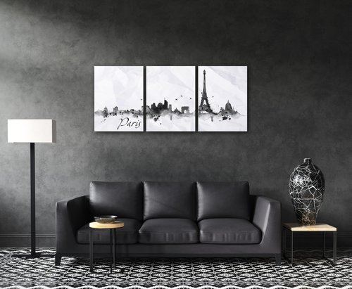 Obraz Paríž panorama - 90 x 40 cm (3 dielný)