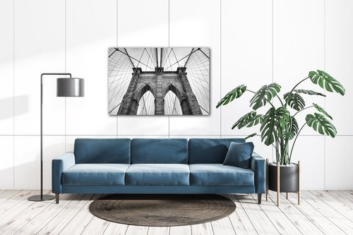 Obraz Brooklyn bridge čiernobiely - 60 x 40 cm