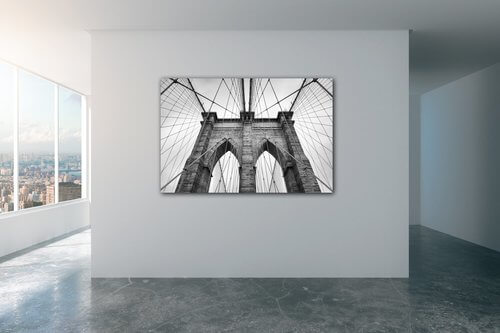 Obraz Brooklyn bridge čiernobiely - 90 x 60 cm