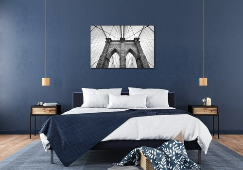 Obraz Brooklyn bridge čiernobiely - 90 x 60 cm