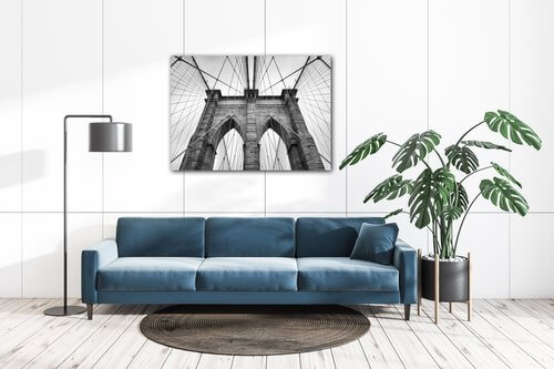 Obraz Brooklyn bridge čiernobiely - 70 x 50 cm