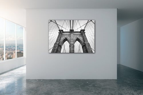 Obraz Brooklyn bridge čiernobiely - 70 x 50 cm