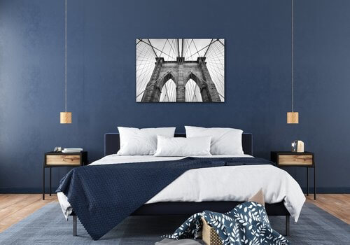 Obraz Brooklyn bridge čiernobiely - 70 x 50 cm