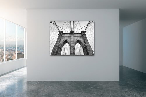 Obraz Brooklyn bridge čiernobiely - 90 x 70 cm