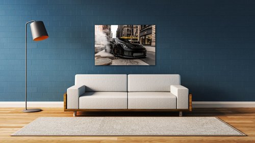 Obraz Porsche 911 čierne NY - 90 x 60 cm