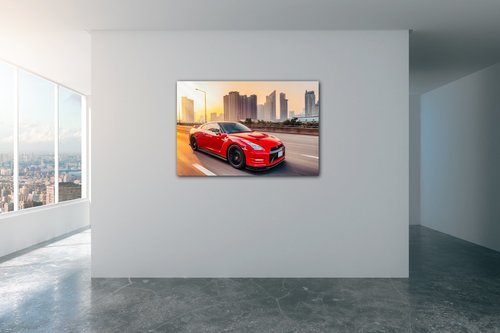 Obraz Nissan GTR R35 červený - 60 x 40 cm