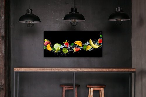 Obraz Ovocie vo vode - 90 x 40 cm