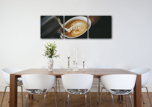 Obraz Káva capuccino - 90 x 30 cm (3 dielny)