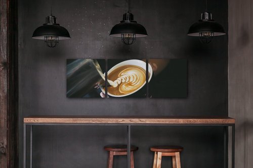 Obraz Káva capuccino - 90 x 30 cm (3 dielny)