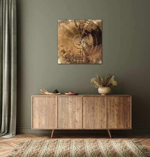 Obraz Abstrakt béžovo-zlatý - 90 x 90 cm
