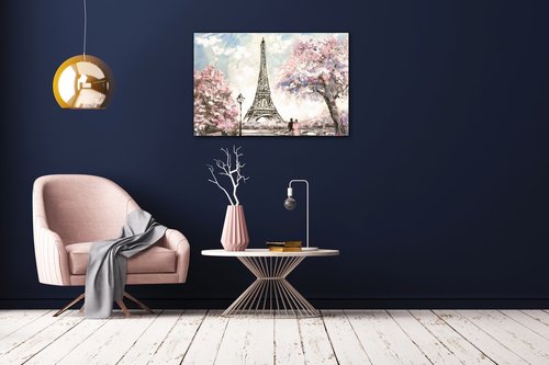 Obraz Eiffelova věž kreslená - 90 x 60 cm