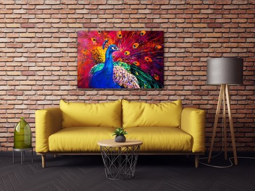 Obraz Farebný páv - 60 x 40 cm