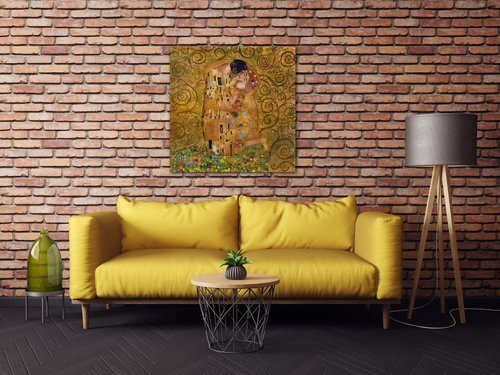 Obraz Reprodukcia Gustav Klimt bozk - 90 x 90 cm