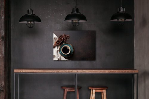 Obraz Modrá šálka kávy - 70 x 50 cm