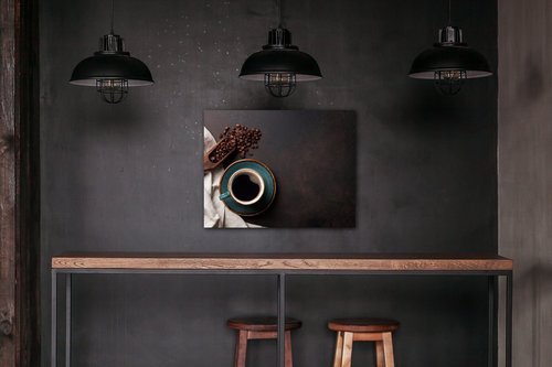 Obraz Modrá šálka kávy - 90 x 70 cm