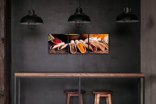 Obraz Variácie korenie - 90 x 30 cm (3 dielny)
