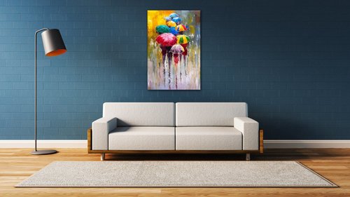 Obraz Farebné dáždniky - 40 x 60 cm