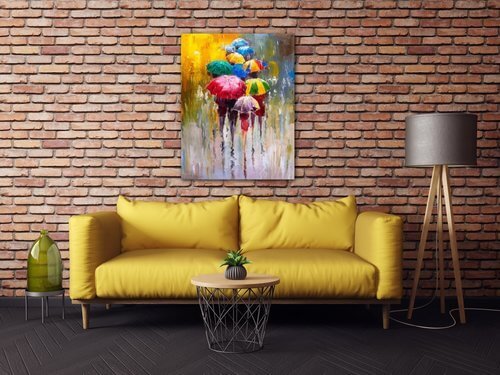 Obraz Farebné dáždniky - 70 x 90 cm