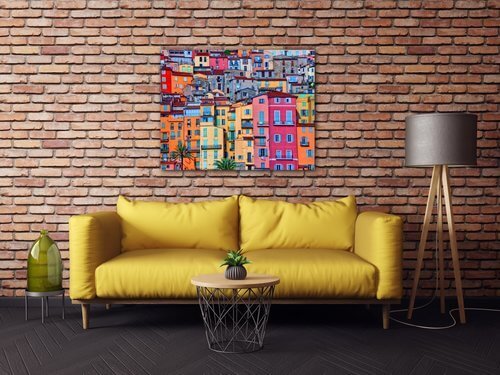 Obraz Farebné domy - 90 x 70 cm