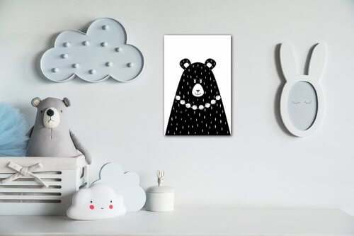 Obraz Čiernobiely medveď - 40 x 60 cm