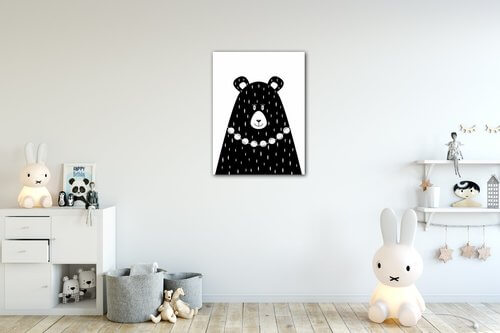 Obraz Čiernobiely medveď - 30 x 40 cm