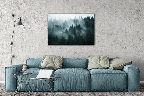 Obraz Les v hmle - 90 x 60 cm