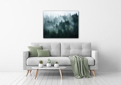 Obraz Les v hmle - 90 x 70 cm