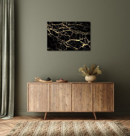 Obraz Mramor čierno-zlatý - 60 x 40 cm